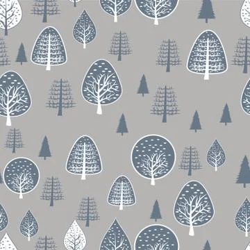 Seamless trees background design Stock-Illustration