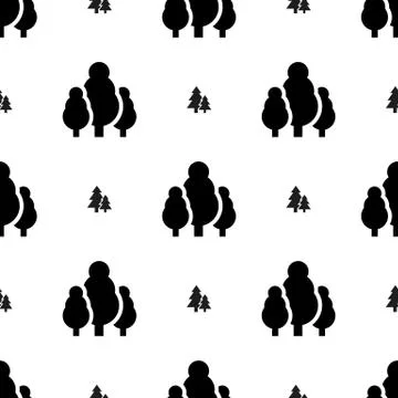 Seamless trees pattern Stock Illustration