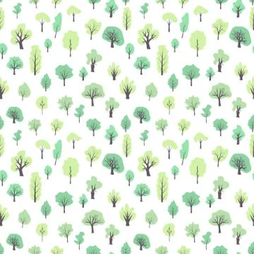Seamless trees pattern Stock Illustration