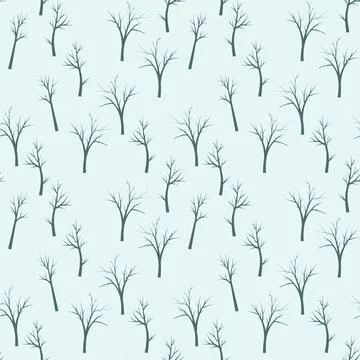 Seamless trees pattern Stock Illustration