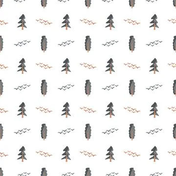 Seamless trees pattern Stock Illustration