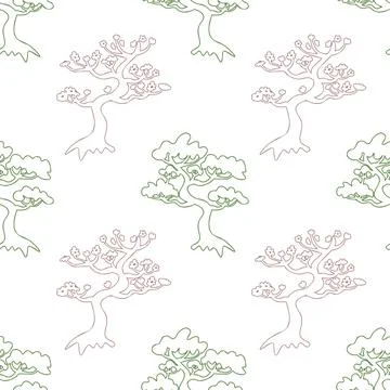 Seamless trees pattern Stock Illustration