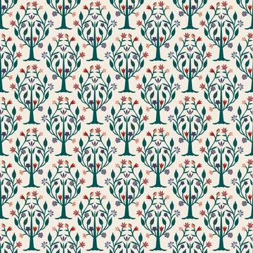 Seamless trees pattern Stock Illustration