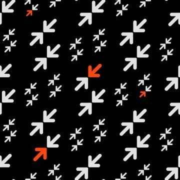 Seamless trendy arrow pattern. Black and white arrows with modern scandinavia Stock Illustration