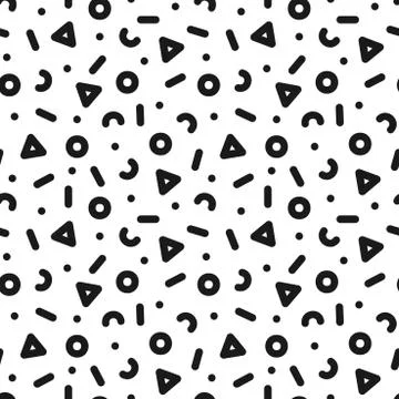 Seamless trendy pattern in retro memphis style, fashion 80s - 90s. Abstract Illustrazione stock