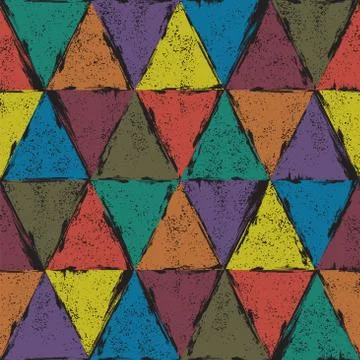Seamless triangle grunge background. Vector Stock Illustration
