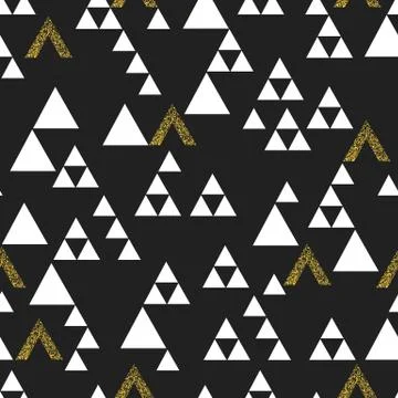 Seamless triangle pattern on black glitter Illustrazione stock