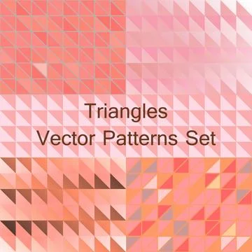 Seamless triangle patterns set, vector. Seamless triangle patterns set, a ... Stock Photos