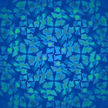 Seamless triangles pattern blue green Stock Illustration