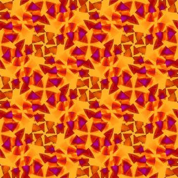Seamless triangles pattern yellow orange red purple Stock Illustration