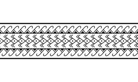 Seamless Tribal Ethnic Geometric Pattern for Tattoo, Border, Frame or Textile Illustrazione stock
