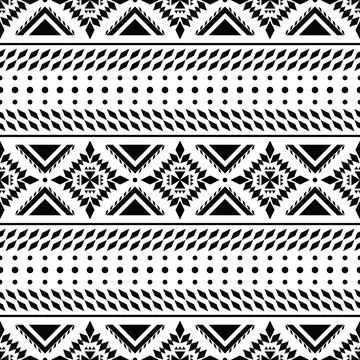 Seamless tribal geometric pattern. Vector abstract with ethnic motif. Stock Illustration