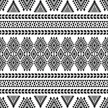 Seamless tribal geometric pattern. Vector abstract with ethnic motif. Stock Illustration