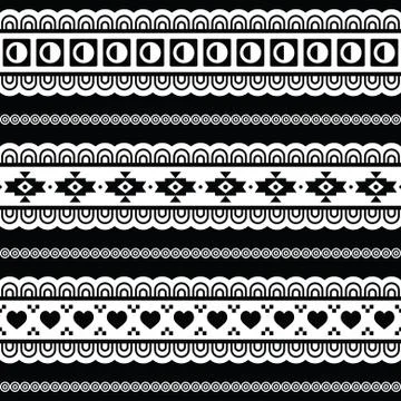 Seamless tribal pattern, aztec black and white background Stock Illustration