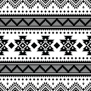Seamless tribal pattern with geometric background. Folk pattern with Aztec. Stock Illustration