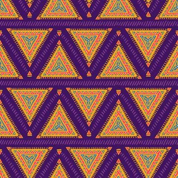 Seamless tribal pattern with triangles Stock Illustration