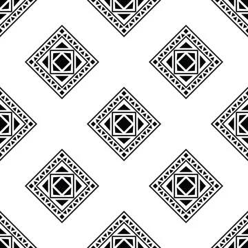 Seamless tribal repeat. Geometric backdrop with Aztec and Navajo motifs. Illustrazione stock