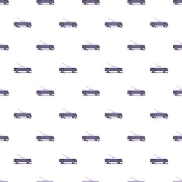 Seamless trolleybus pattern repeating public transportation background イラスト素材