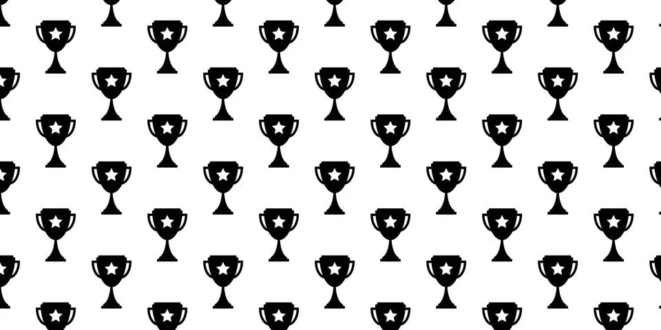Seamless Trophy Pattern Background Stock Illustration