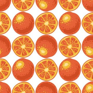 Seamless tropic pattern oranges. Citrus fruits Stock Illustration