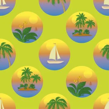 Seamless tropical background Stock Illustration