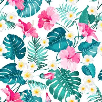 Seamless tropical flower Illustration