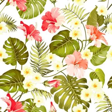 Seamless tropical flower Illustrazione stock
