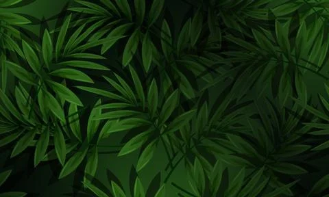 Seamless tropical palm leaf pattern background. elegant and natural pattern. Stock Illustration