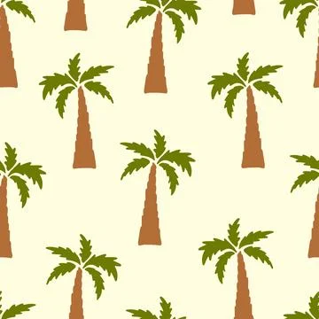 Seamless tropical palm tree pattern for summer designs Stock Illustration