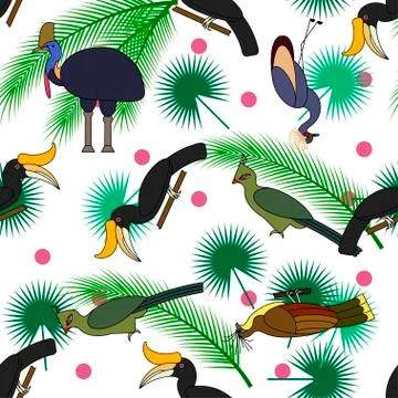 Seamless tropical pattern Stock Illustration