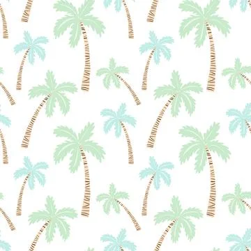 Seamless tropical pattern with palm trees.Vector summer illustration of a fla イラスト素材