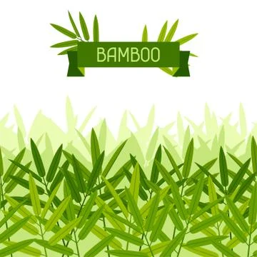 Seamless tropical pattern with stylized bamboo leaves Illustrazione stock