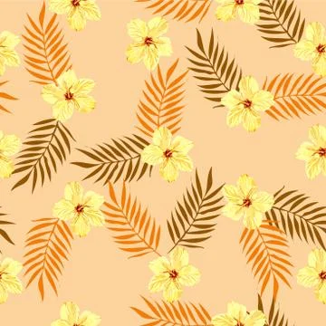 Seamless tropical vector illustration. Ilustración de archivo