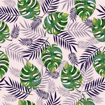 Seamless tropical vector illustration. Ilustración de archivo