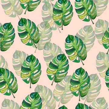 Seamless tropical vector illustration. Stock Illustration