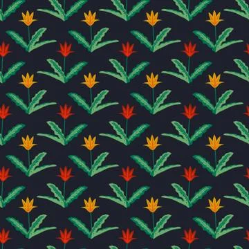 Seamless tulips pattern Stock Illustration