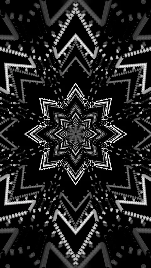 Seamless tunnel animation loop showing complex geometric shapes i Stock Footage 318178883