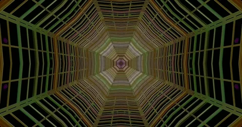 Seamless tunnel loop with vibrant geometric patterns creating a mesmerizing.. Stock Footage 316920561