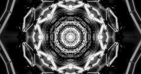 Seamless tunnel video loop with abstract light patterns in a continuous mot.. Stock Footage 318791356
