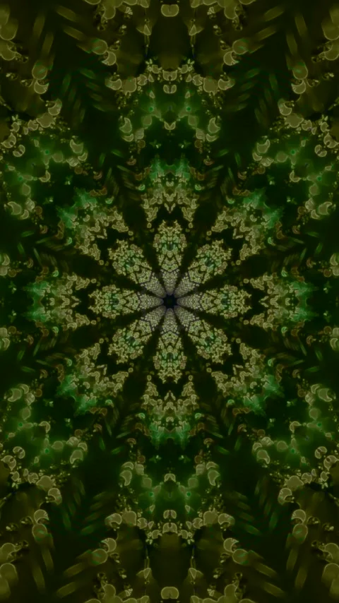 Seamless tunnel video loop with abstract patterns in a dark green color sch.. Stock Footage 321269375