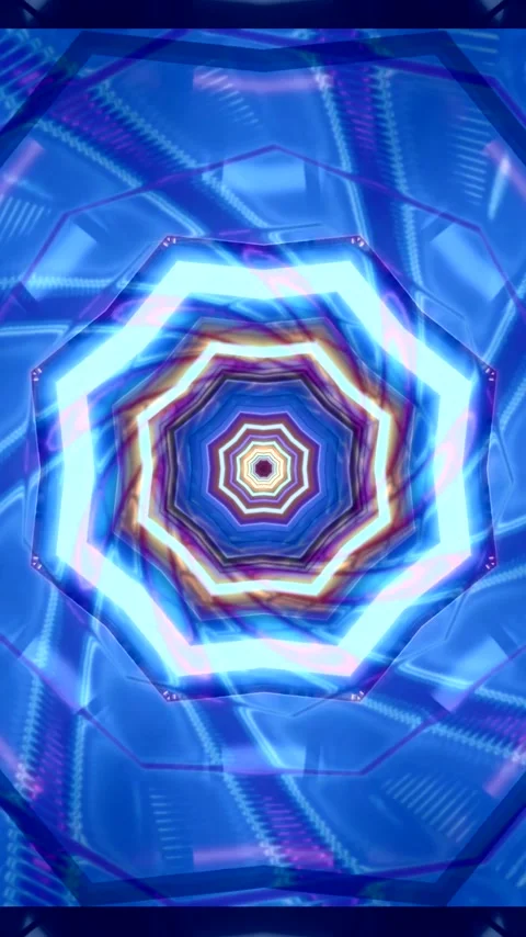 Seamless tunnel video loop with abstract patterns and vibrant colors enhanc.. Stock Footage 321271631