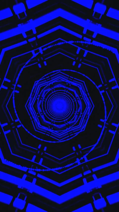 Seamless tunnel video loop in blue tones creating an immersive visual exper.. Stock Footage 321572691