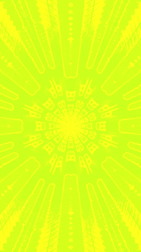 Seamless tunnel video loop with bright yellow designs on black background f.. Stock Footage 320354573