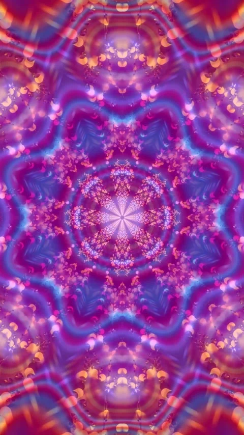Seamless tunnel video loop with colorful kaleidoscopic patterns creating me.. Video stock 321262056