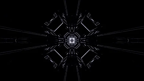 Seamless tunnel video loop creates hypnotic movement in a dark scene with g.. Stock Footage 320382895