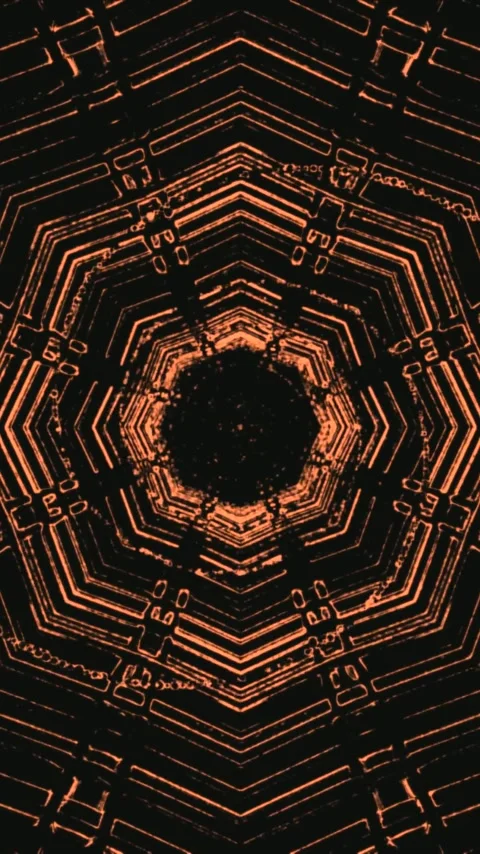 Seamless tunnel video loop creates mesmerizing display of geometric forms a.. Video stock 321571573