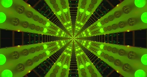 Seamless tunnel video loop creating vibrant green visuals for relaxation an.. Stock Footage 318789768