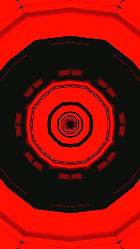Seamless tunnel video loop creating captivating red patterns for screensave.. Stock Footage 321266905