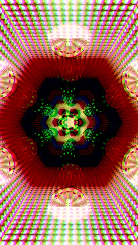 Seamless tunnel video loop creating vibrant visual effects with colorful pa.. Stock Footage 321570966