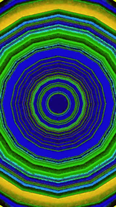 Seamless tunnel video loop display with vibrant green lines in motion Stock Footage 321563734